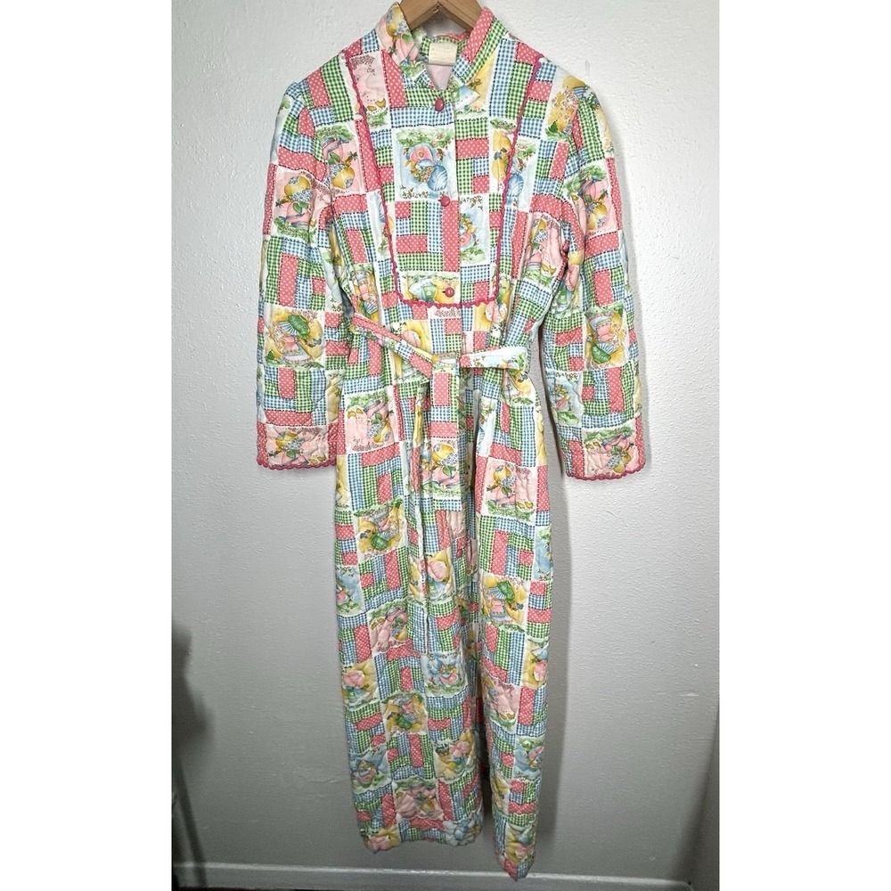 VTG Holly Hobby Quilted Robe Housecoat WOMENS‎ 14* Long Full Button Colorful GUC - Picture 13 of 13